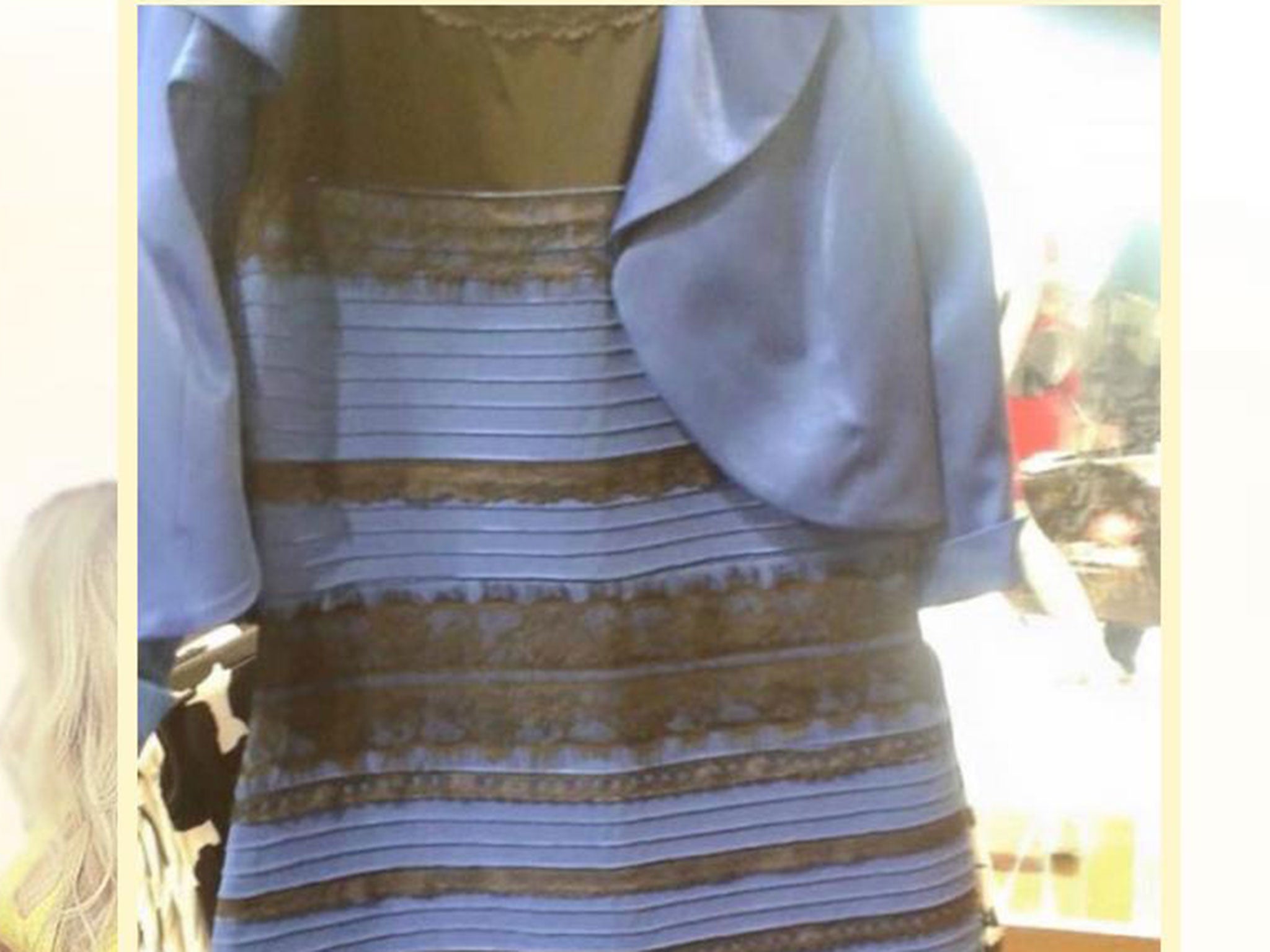 gold and white dress illusion